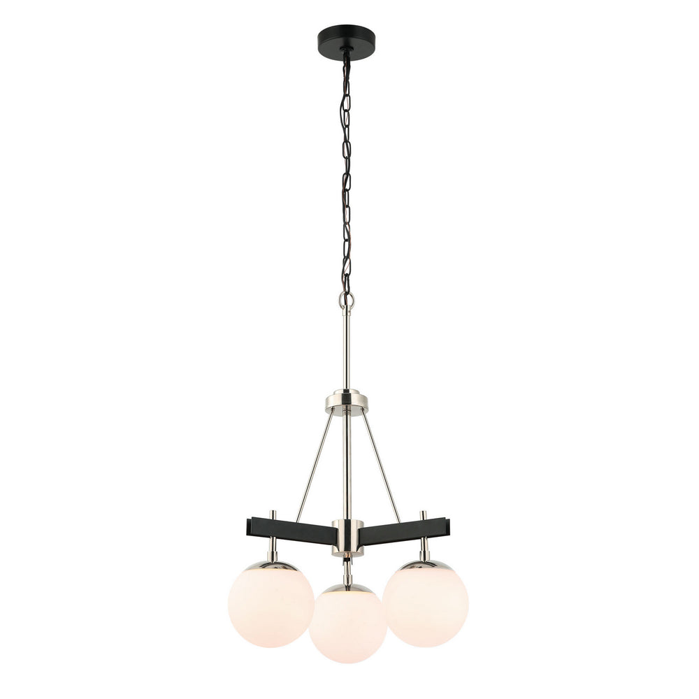 Varaluz - 352C03BLPN - Three Light Chandelier - Allie - Black/Polished Nickel