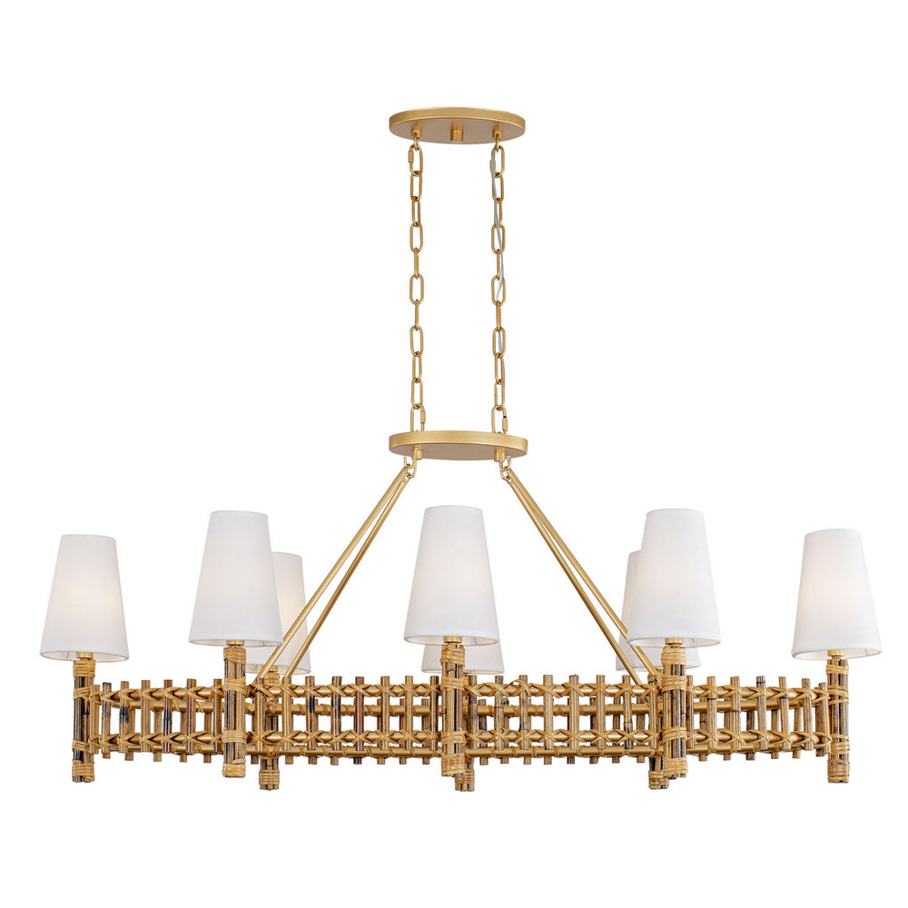 Varaluz - 360N08FG - Eight Light Linear Pendant - Nevis - French Gold