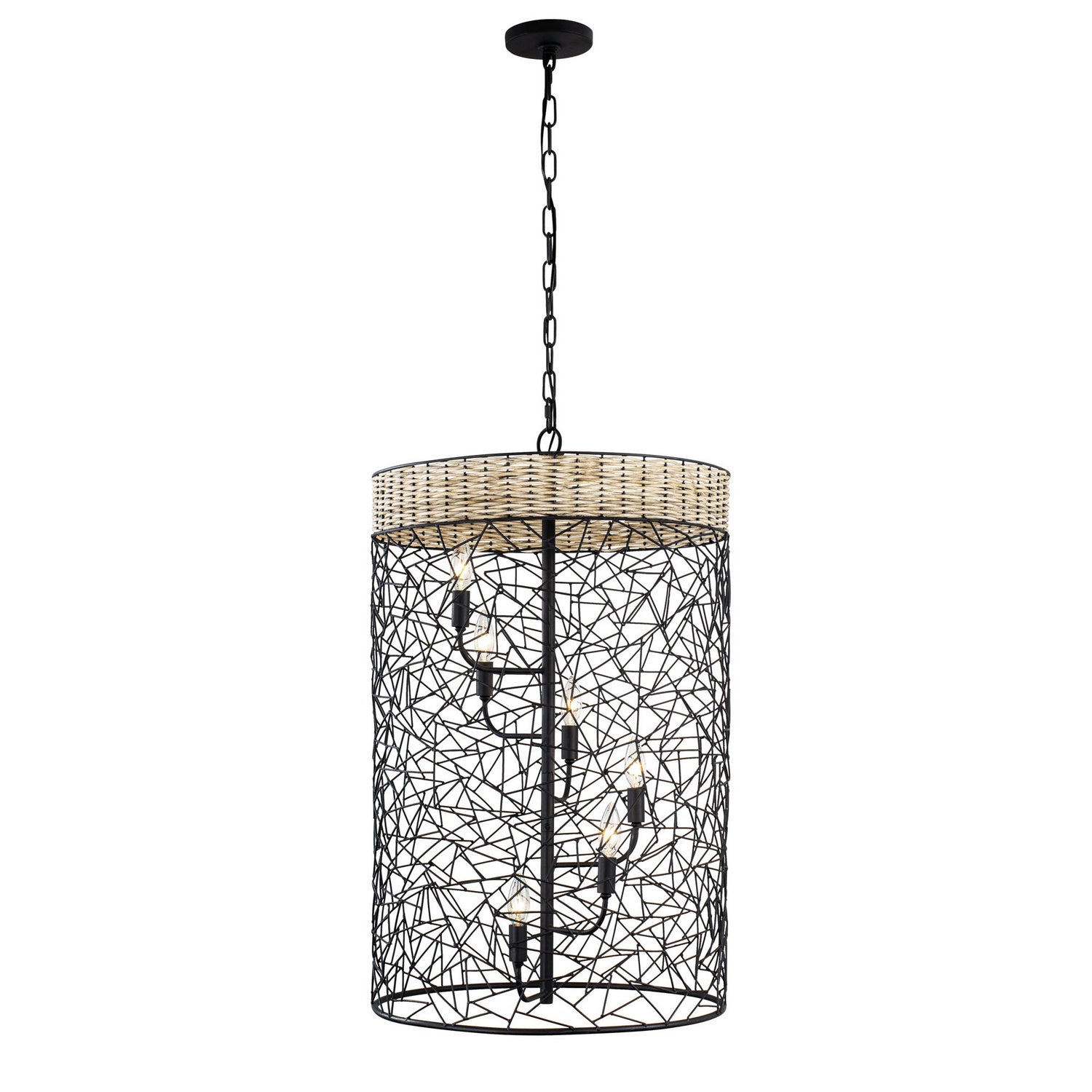 Varaluz - 362F06BL - Six Light Foyer Pendant - Cayman - Black