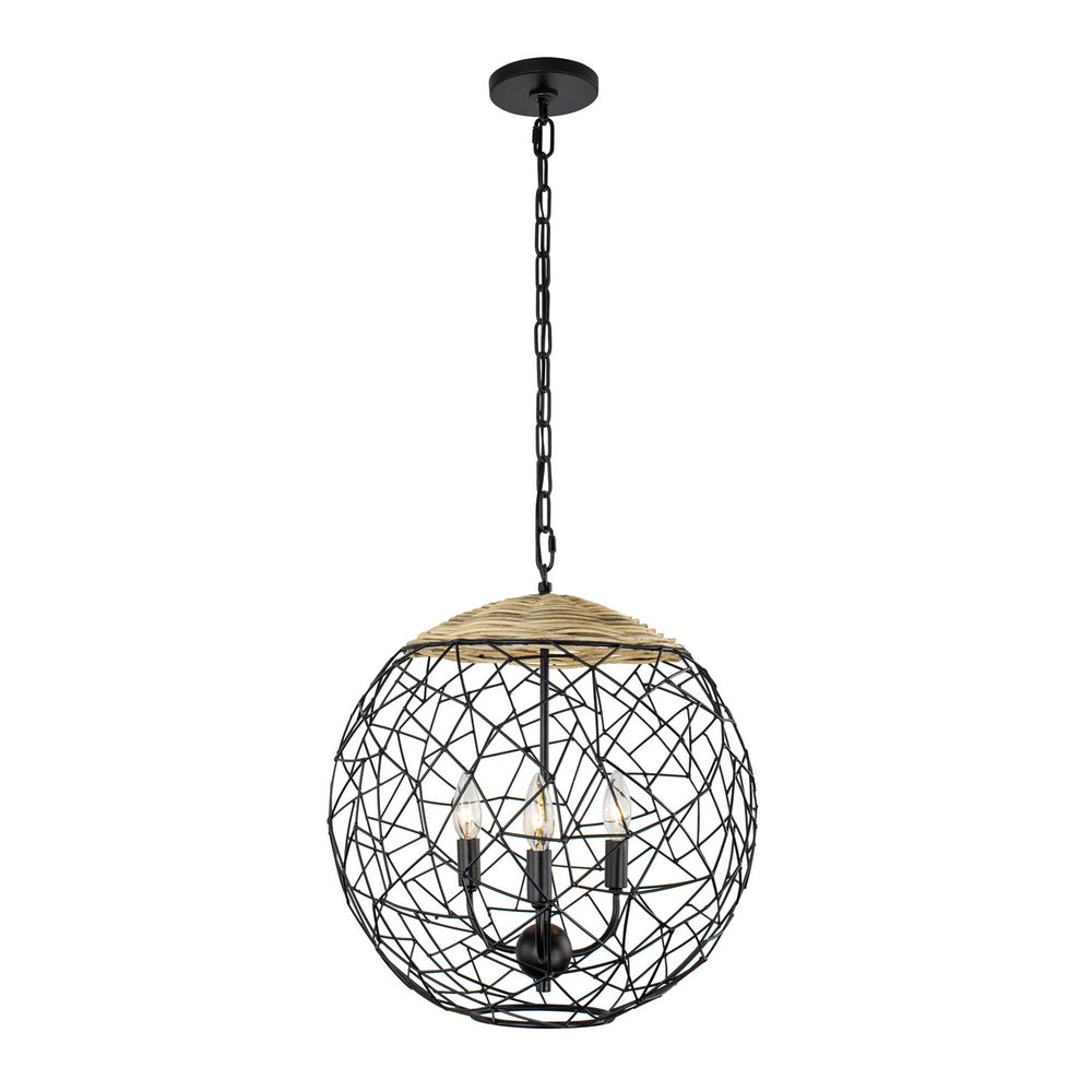 Varaluz - 362P03BL - Three Light Pendant - Cayman - Black