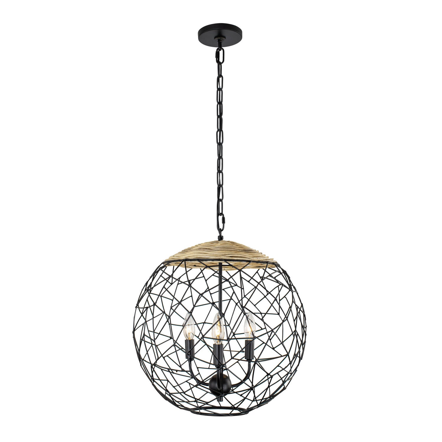 Varaluz - 362P03BL - Three Light Pendant - Cayman - Black