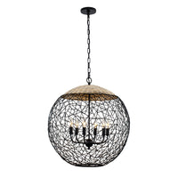 Varaluz - 362P06BL - Six Light Pendant - Cayman - Black