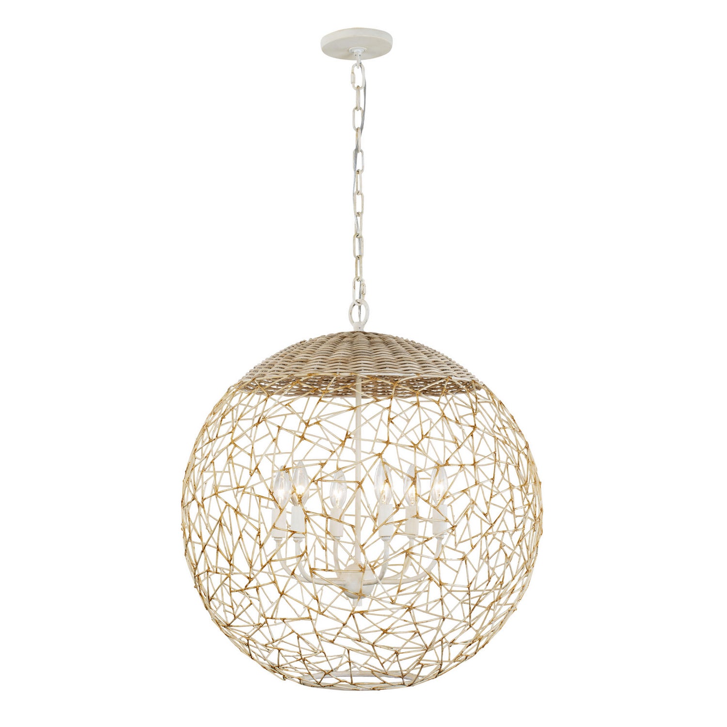 Varaluz - 362P06CW - Six Light Pendant - Cayman - Country White