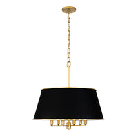 Varaluz - 364P06MBFG - Six Light Pendant - Coco - Matte Black/French Gold