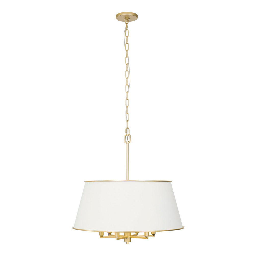 Varaluz - 364P06MWFG - Six Light Pendant - Coco - Matte White/French Gold