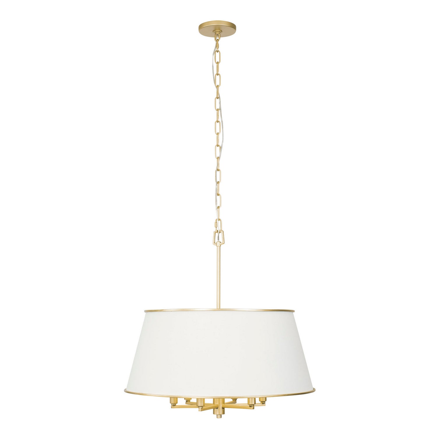 Varaluz - 364P06MWFG - Six Light Pendant - Coco - Matte White/French Gold