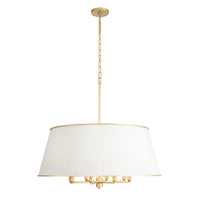 Varaluz - 364P08MWFG - Eight Light Pendant - Coco - Matte White/French Gold