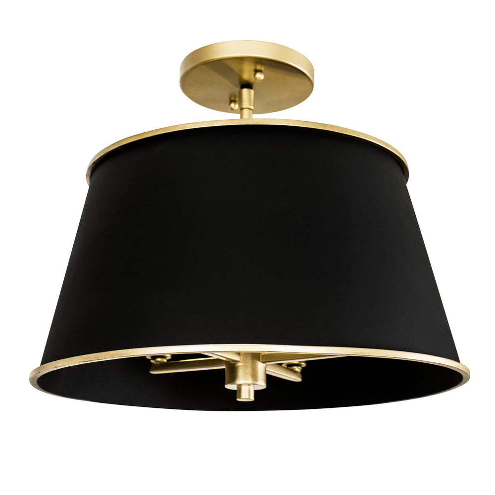 Varaluz - 364S04MBFG - Four Light Semi-Flush Mount - Coco - Matte Black/French Gold