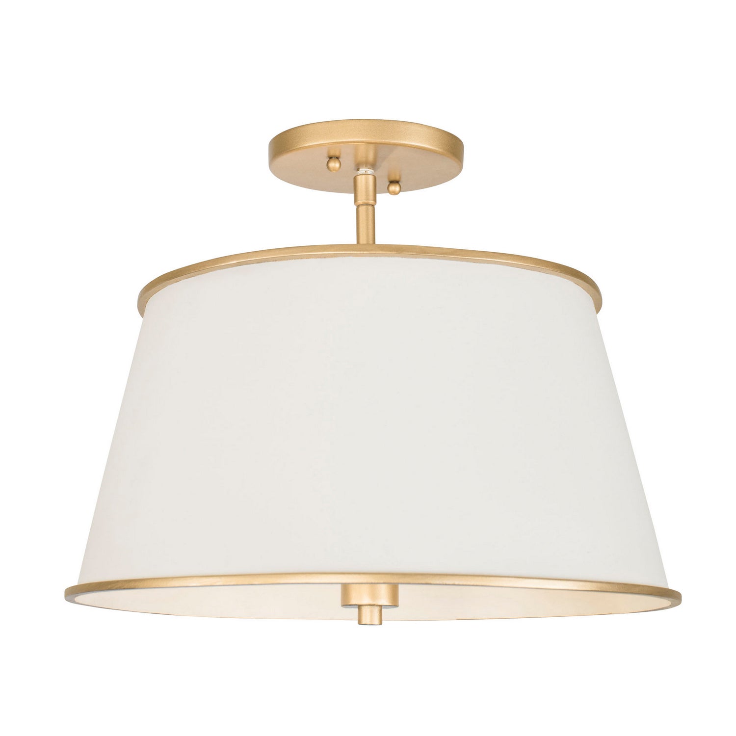 Varaluz - 364S04MWFG - Four Light Semi-Flush Mount - Coco - Matte White/French Gold