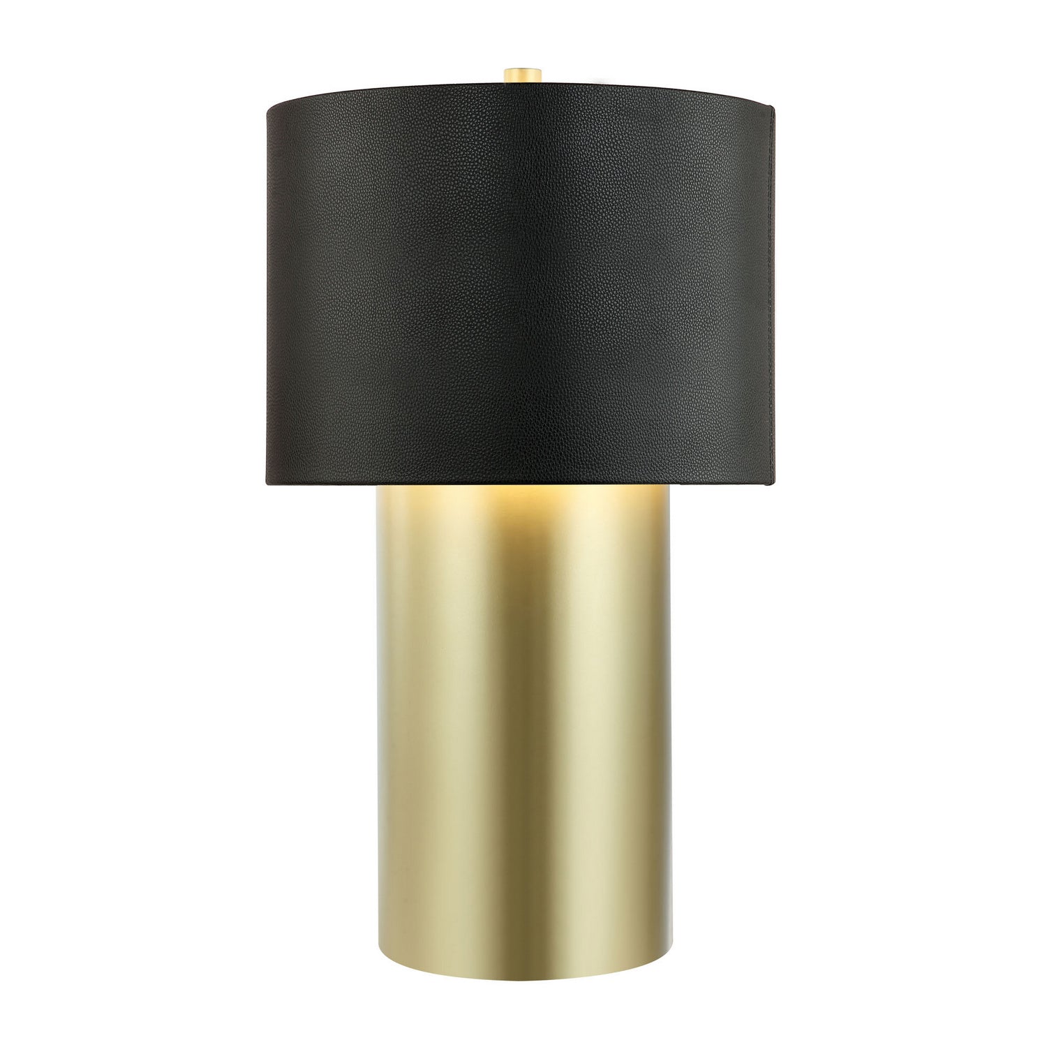 Varaluz - 368T01GOB - One Light Table Lamp - Secret Agent - Painted Gold/Black Leather