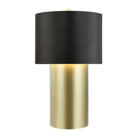 Varaluz - 368T01GOB - One Light Table Lamp - Secret Agent - Painted Gold/Black Leather