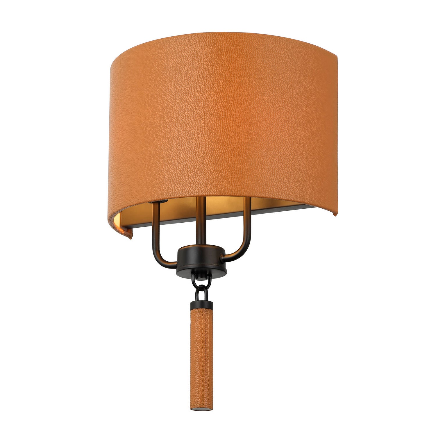 Varaluz - 368W02BLC - Two Light Wall Sconce - Secret Agent - Black/Camel Leather