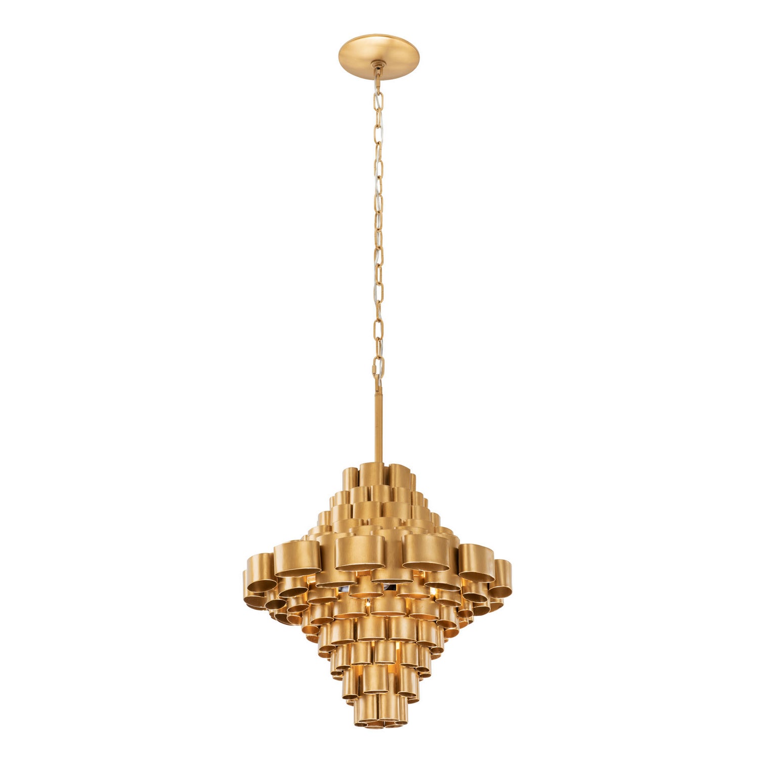 Varaluz - 369F05AGCB - Five Light Foyer Pendant - Totally Tubular - Antique Gold/Carbon Black