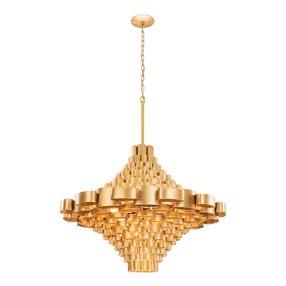 Varaluz - 369F17AGCB - 17 Light Foyer Pendant - Totally Tubular - Antique Gold/Carbon Black