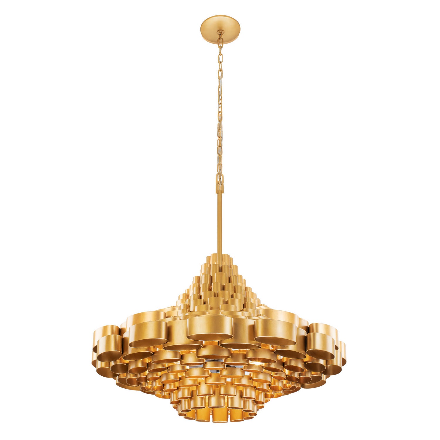 Varaluz - 369P10AGCB - Ten Light Pendant - Totally Tubular - Antique Gold/Carbon Black