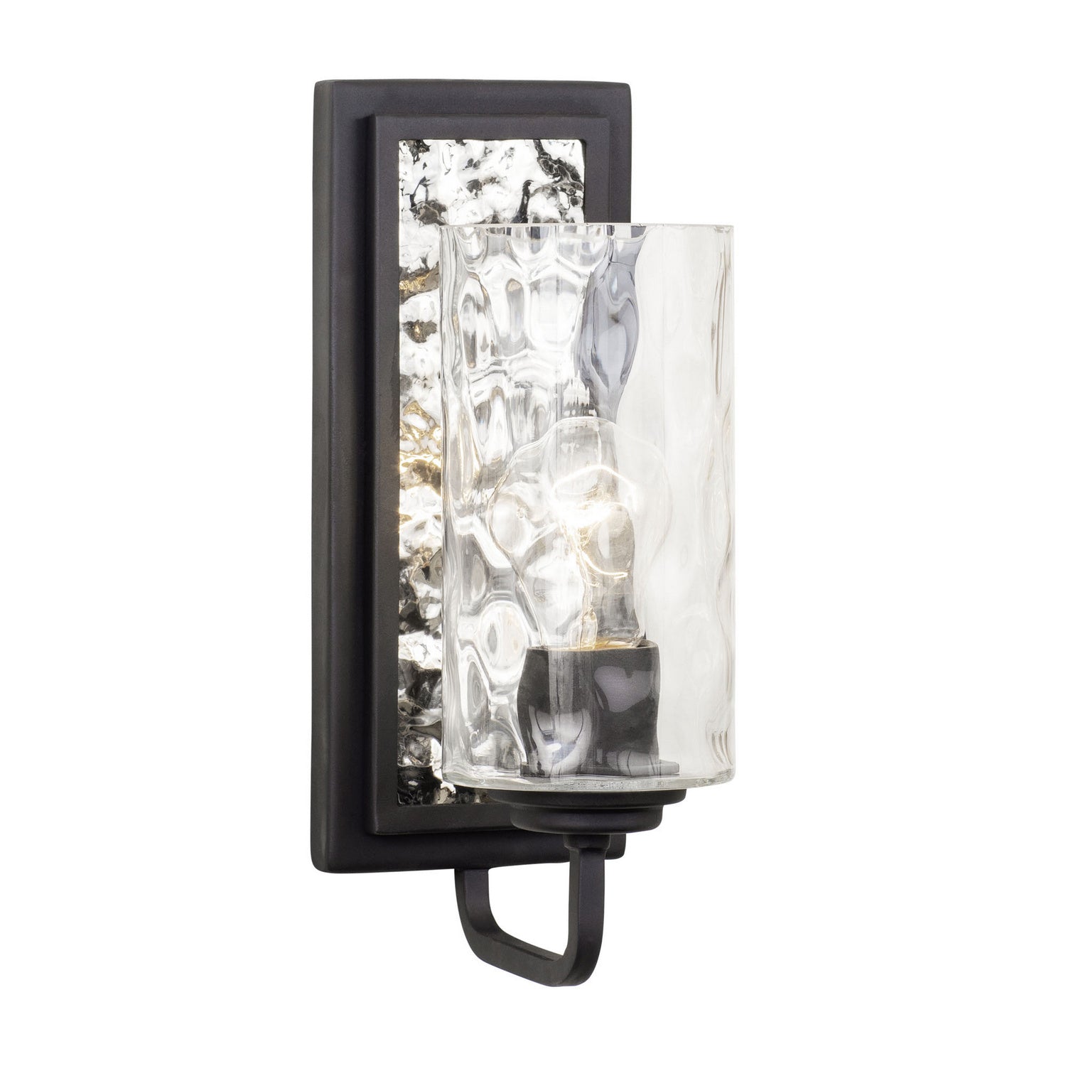 Varaluz - 371W01CBPS - One Light Wall Sconce - Hammer Time - Carbon/Polished Stainless