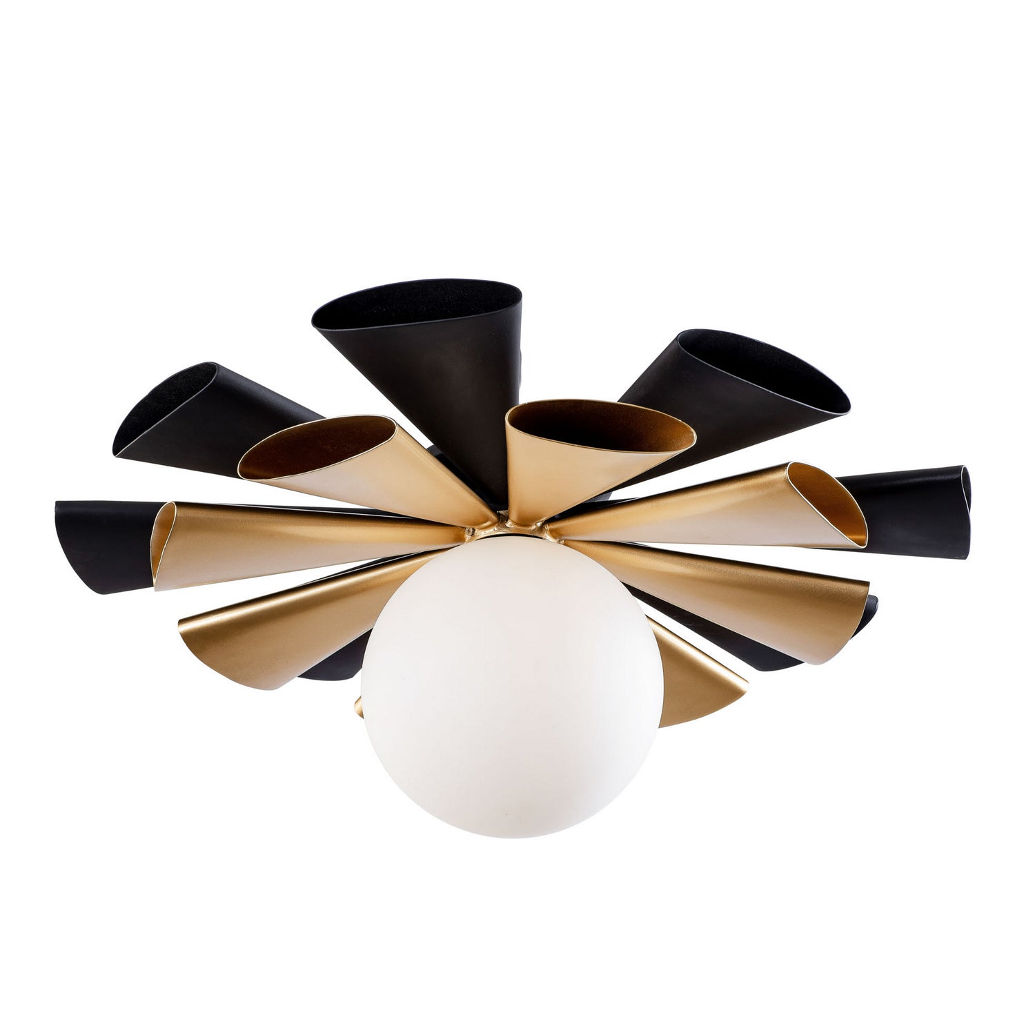 Varaluz - 372S01LMBFG - One Light Convertible Flush Mount/Wall Sconce - Daphne - Matte Black/French Gold