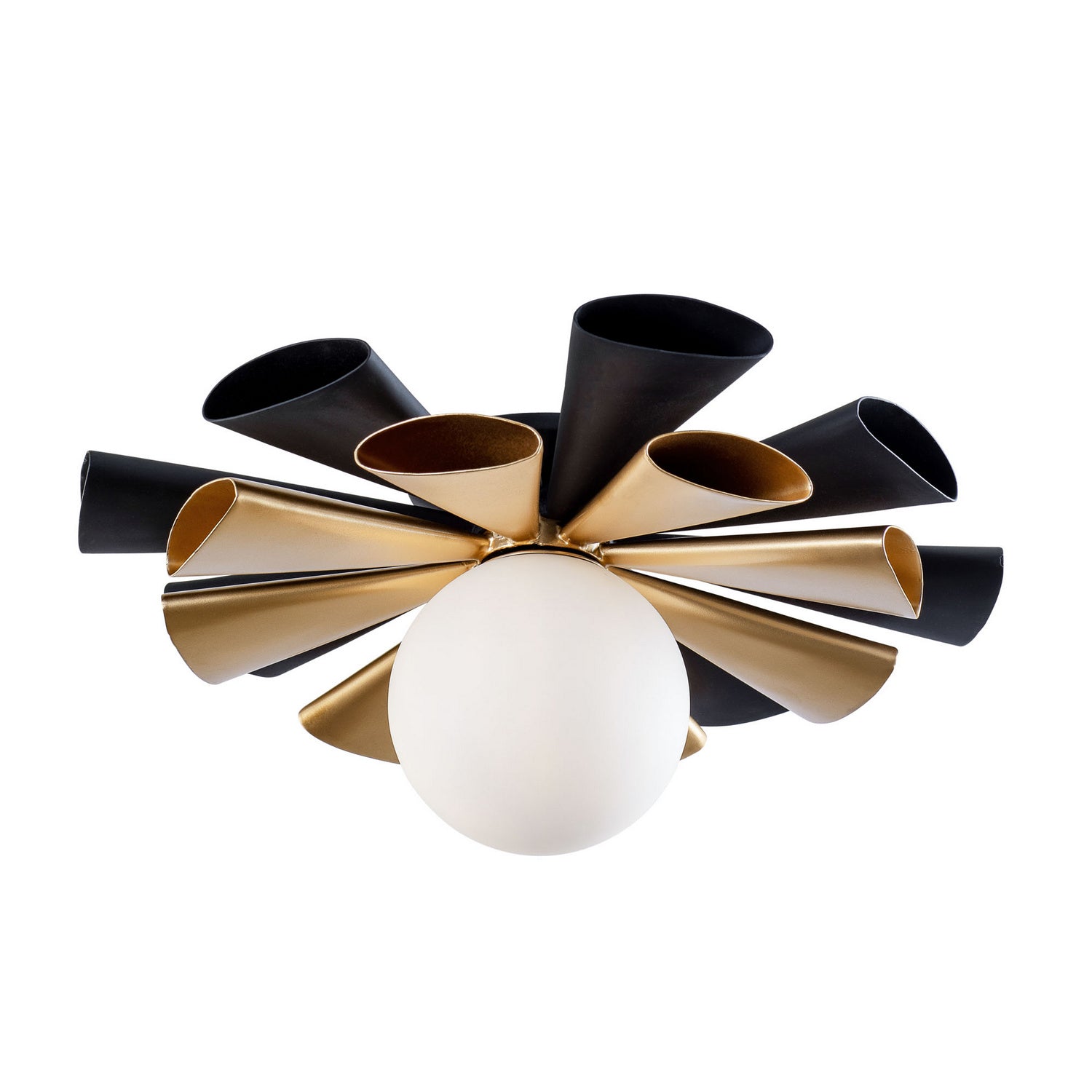 Varaluz - 372S01MMBFG - One Light Convertible Flush Mount/Wall Sconce - Daphne - Matte Black/French Gold