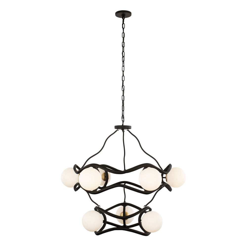 Varaluz - 374C09CBFG - Nine Light Chandelier - Black Betty - Carbon/French Gold