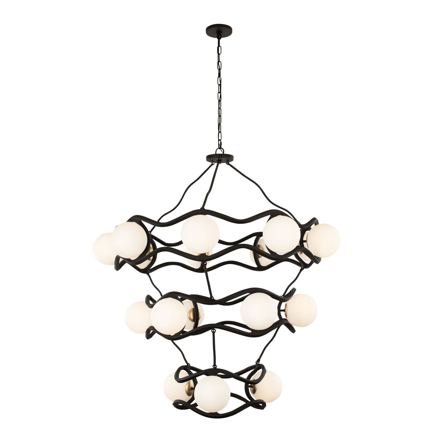 Varaluz - 374C18CBFG - 18 Light Chandelier - Black Betty - Carbon/French Gold