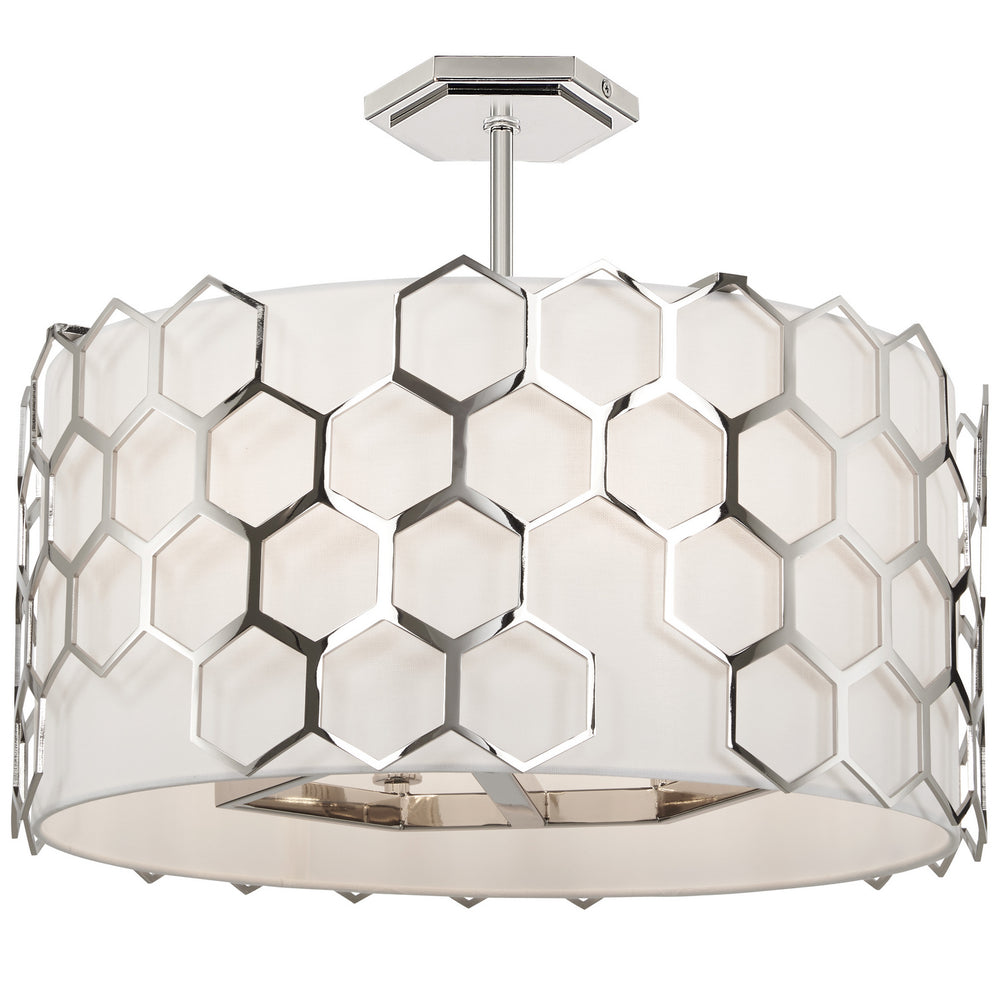 George Kovacs - P1897-613 - Six Light Pendant / Semi Flush - Missing Link - Polished Nickel