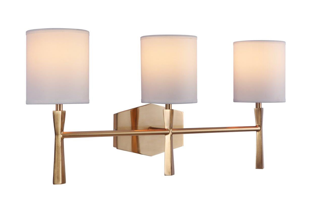 Craftmade - 16023SB3 - Chatham Three Light Vanity in Satin Brass Finish - Chatham