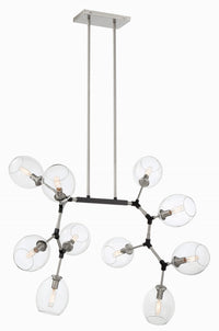 George Kovacs - P1360-619 - Ten Light Chandelier - Nexpo - Brushed Nickel W/Black Accents