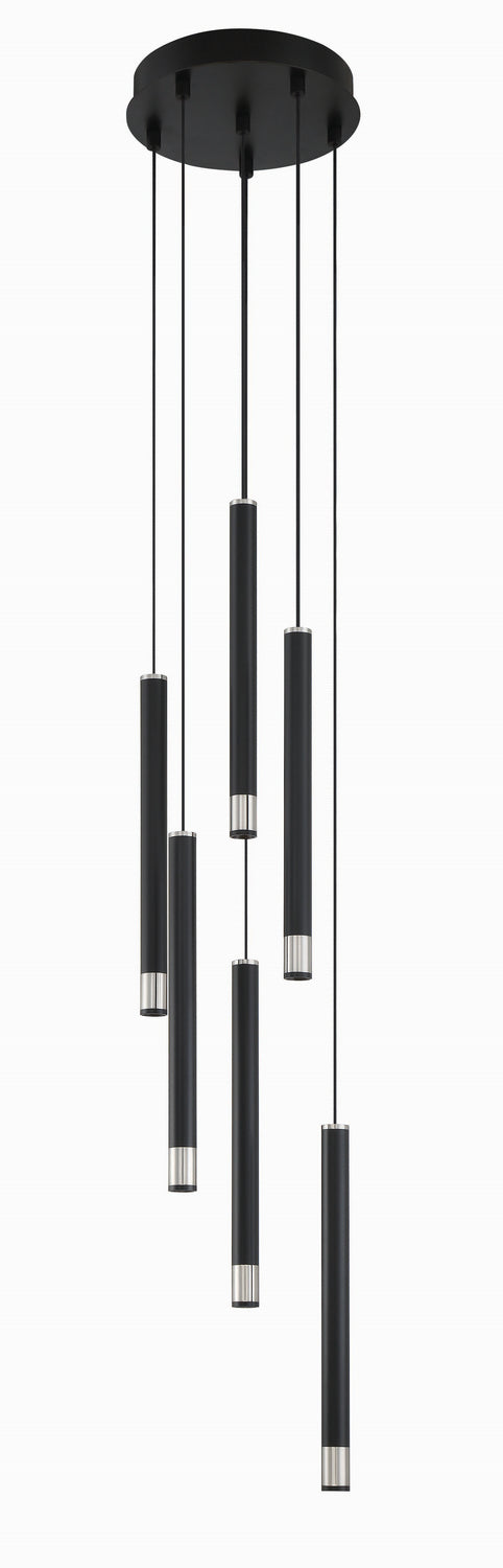 George Kovacs - P5404-691-L - LED Pendant - Wand - Coal With Brushed Nickel