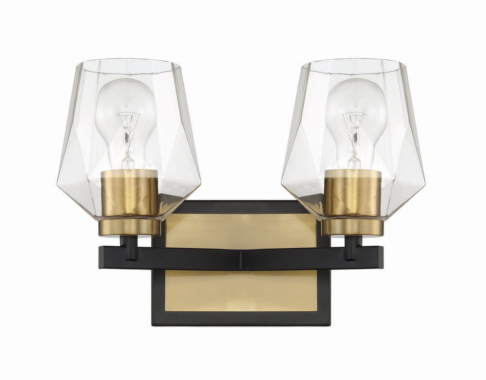 Craftmade - 56902-FBSB - Avante Grand Two Light Vanity in Flat Black/Satin Brass Finish - Avante Grand