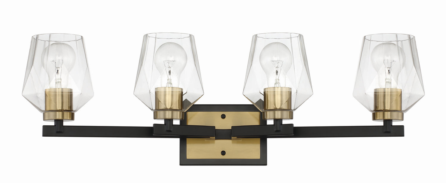 Craftmade - 56904-FBSB - Avante Grand Four Light Vanity in Flat Black/Satin Brass Finish - Avante Grand