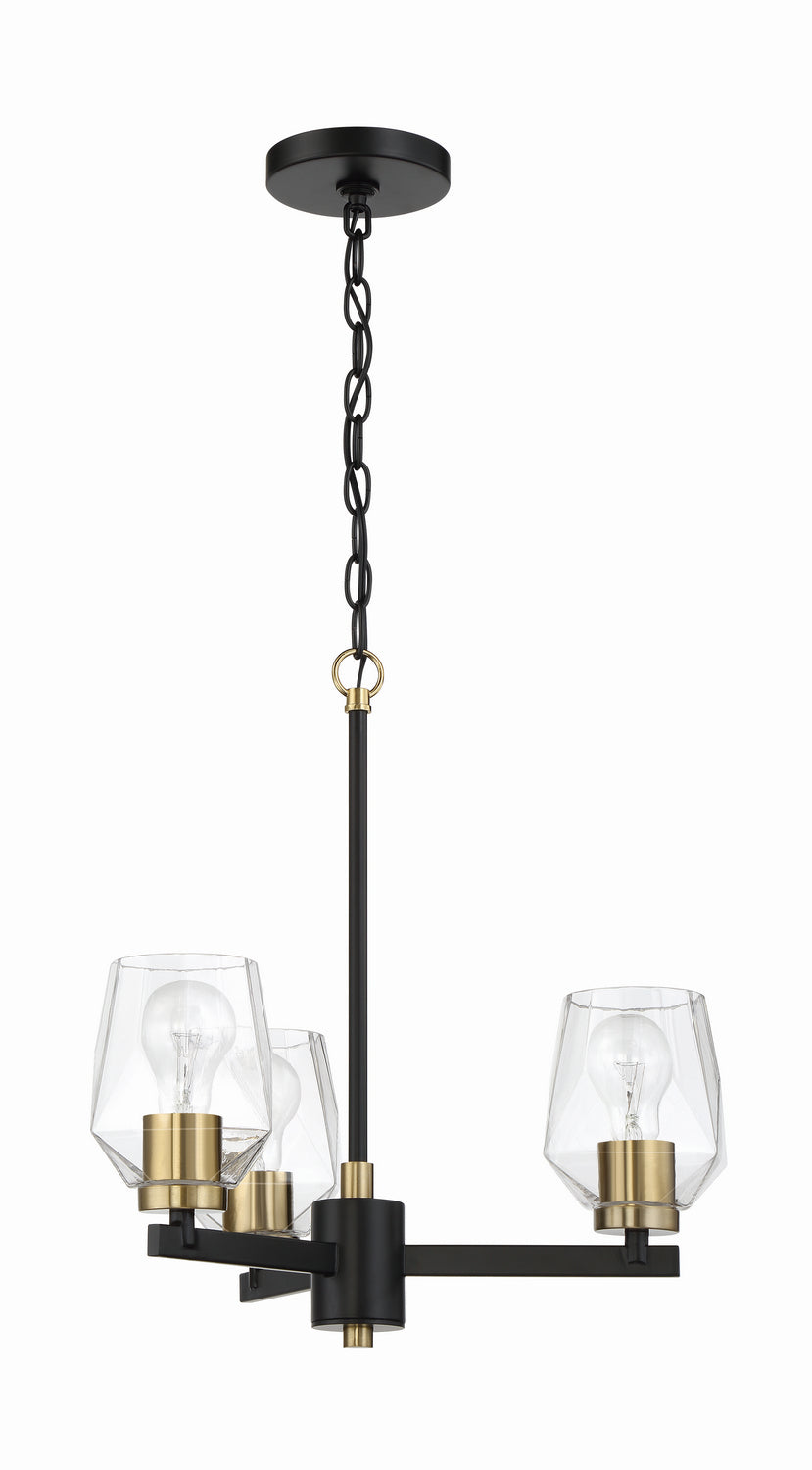 Craftmade - 56923-FBSB - Avante Grand Three Light Chandelier in Flat Black/Satin Brass Finish - Avante Grand