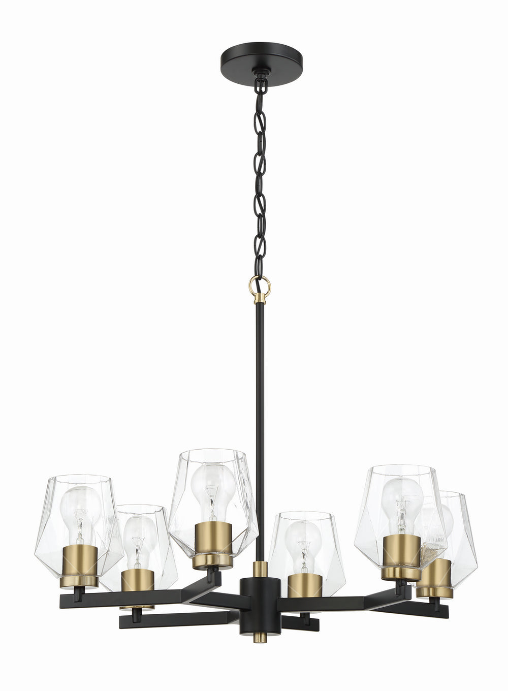 Craftmade - 56926-FBSB - Avante Grand Six Light Chandelier in Flat Black/Satin Brass Finish - Avante Grand