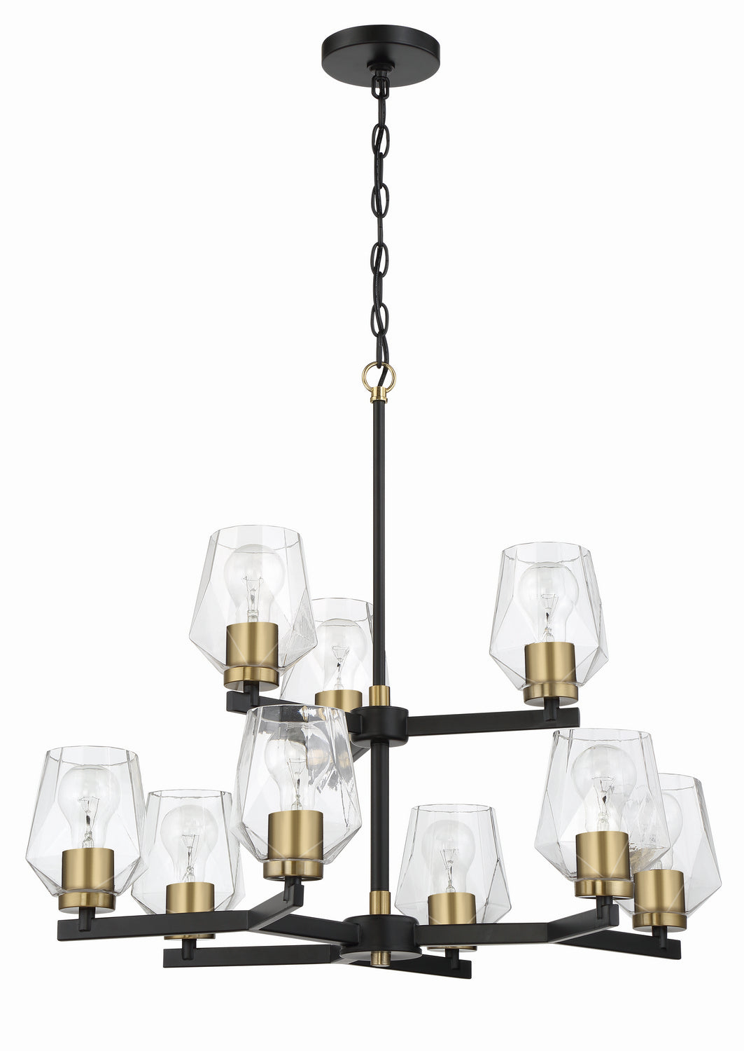 Craftmade - 56929-FBSB - Avante Grand Nine Light Chandelier in Flat Black/Satin Brass Finish - Avante Grand