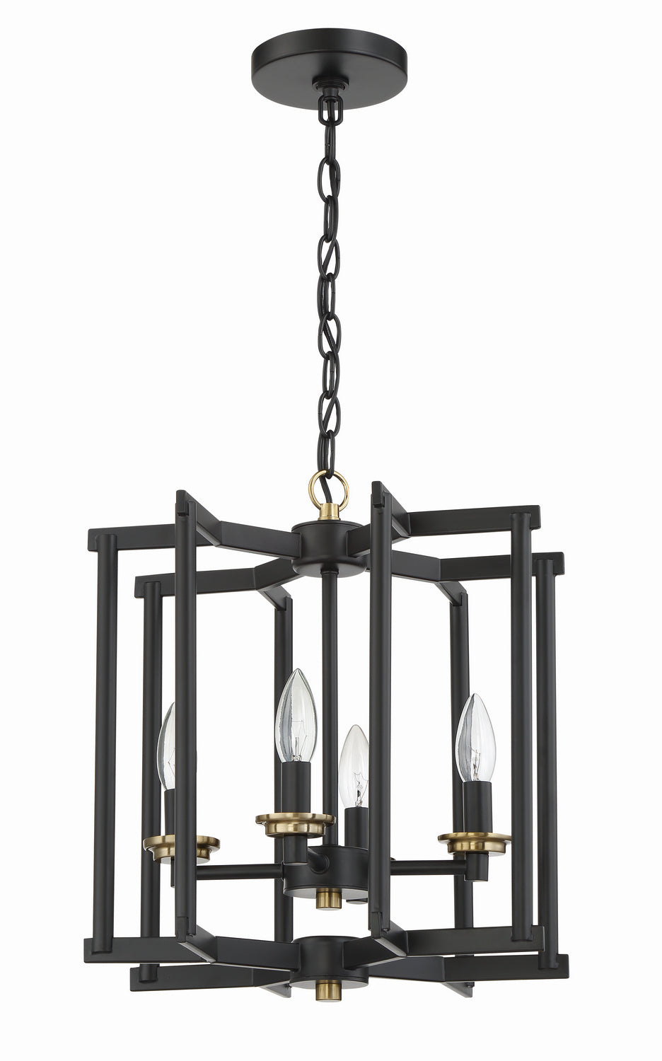 Craftmade - 56934-FBSB - Avante Grand Four Light Foyer Pendant in Flat Black/Satin Brass Finish - Avante Grand