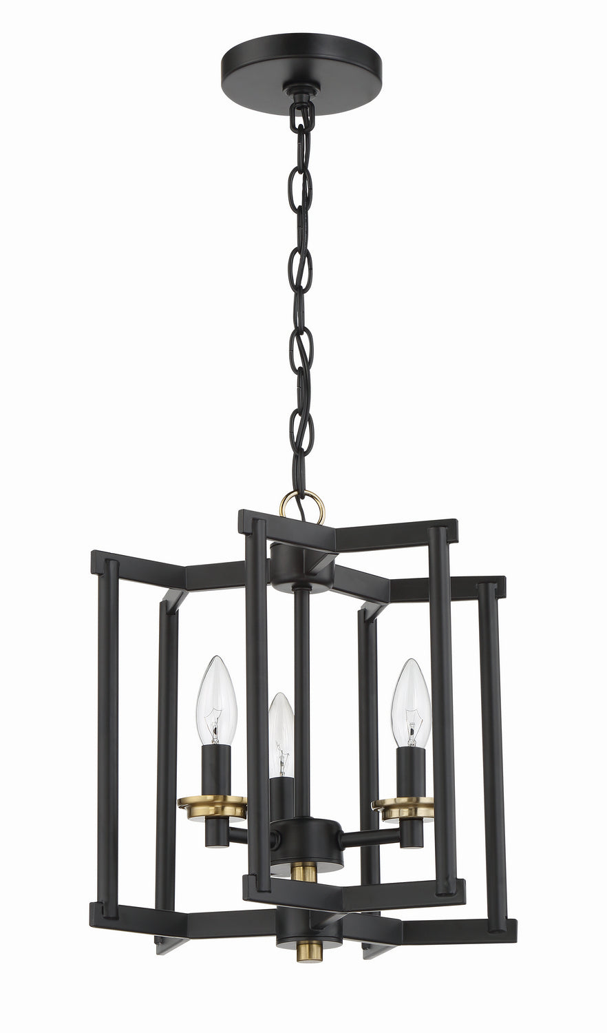 Craftmade - 56953-FBSB - Avante Grand Three Light Convertible Semi Flush/Pendant in Flat Black/Satin Brass Finish - Avante Grand