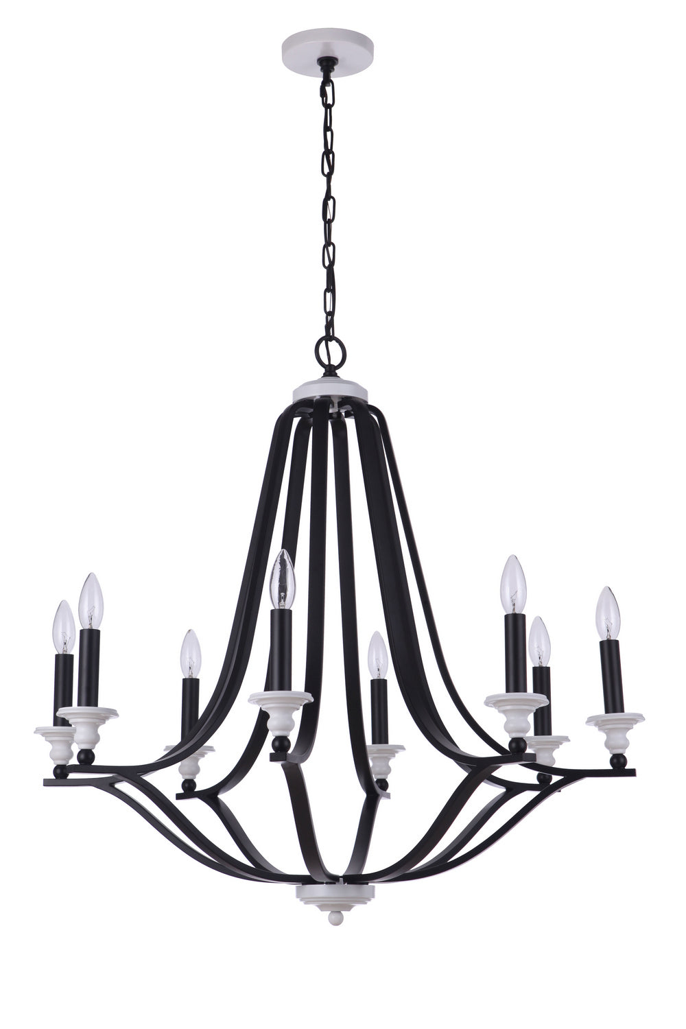 Craftmade - 57628-FBMWW - Esme Eight Light Chandelier in Flat Black/Matte White Finish - Esme