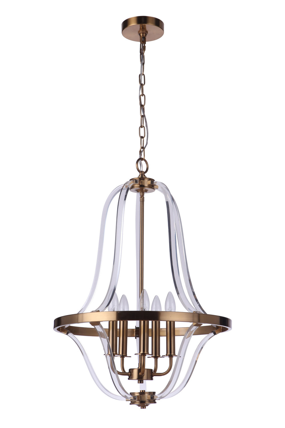 Craftmade - 57735-SB - Graclyn Five Light Foyer Pendant in Satin Brass Finish - Graclyn