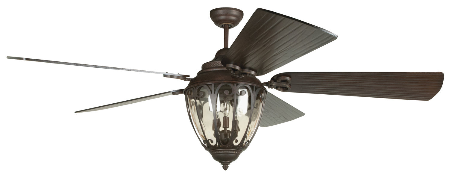 Craftmade - OV70AG5 - Olivier 70"Ceiling Fan in Aged Bronze Textured w/Walnut Blades Finish - Olivier