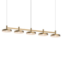 Sonneman - 1785.14-PAN - LED Linear Pendant - Systema Staccato - Brass Finish