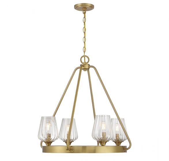 Savoy House - 1-3392-4-322 - Four Light Chandelier - Carlton - Warm Brass