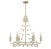 Savoy House - 1-3804-6-142 - Six Light Chandelier - Iris - White with Warm Brass