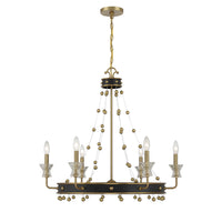 Savoy House - 1-3804-6-143 - Six Light Chandelier - Iris - Matte Black with Warm Brass