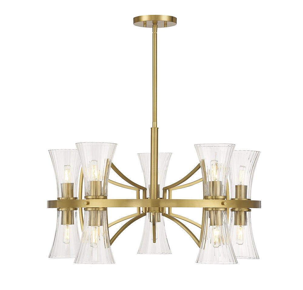 Savoy House - 1-9704-10-322 - Ten Light Chandelier - Bennington - Warm Brass