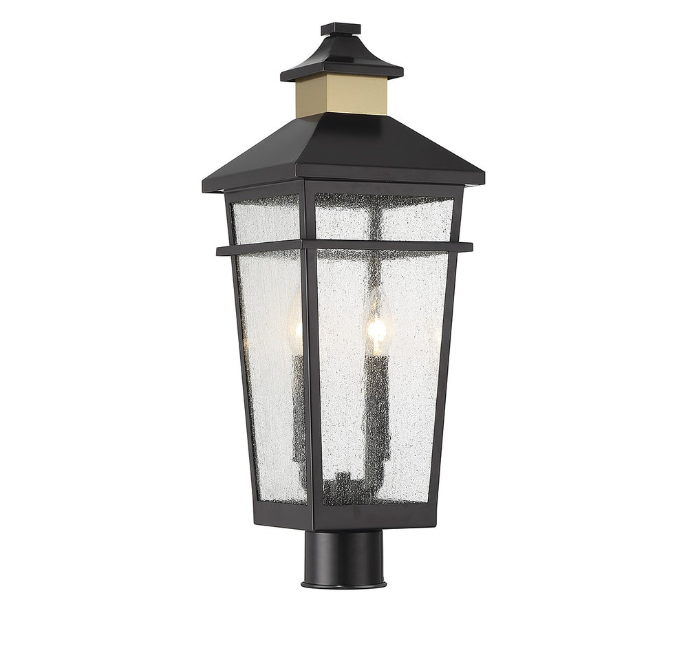 Savoy House - 5-718-143 - Two Light Outdoor Post Lantern - Kingsley - Matte Black with Warm Brass