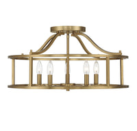 Savoy House - 6-1679-5-322 - Five Light Semi Flush Mount - Stockton - Warm Brass