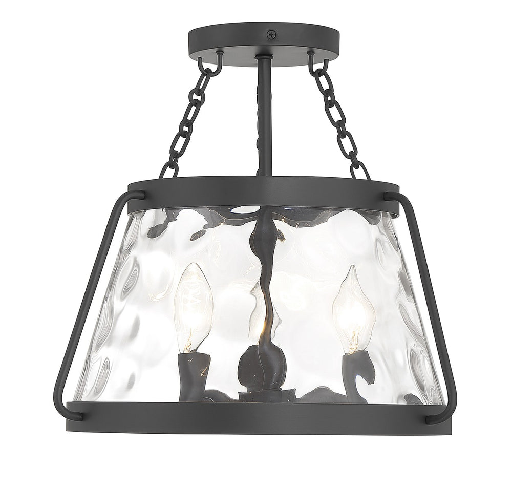 Savoy House - 6-1802-3-89 - Three Light Semi-Flush Mount - Crawford - Matte Black