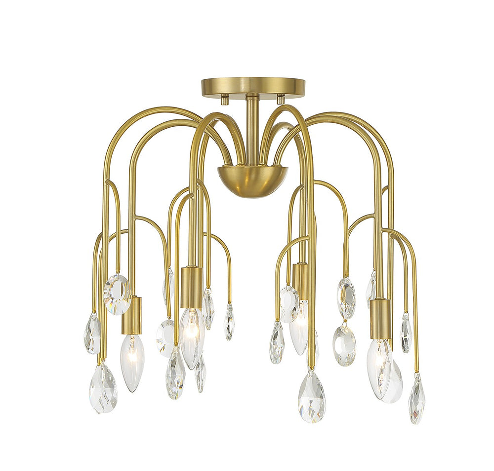 Savoy House - 6-6684-4-127 - Four Light Convertible Semi-Flush or Pendant - Anholt - Noble Brass