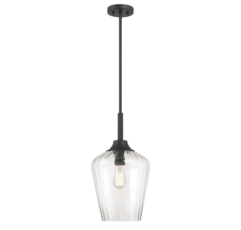 Savoy House - 7-3390-1-89 - One Light Pendant - Carlton - Matte Black