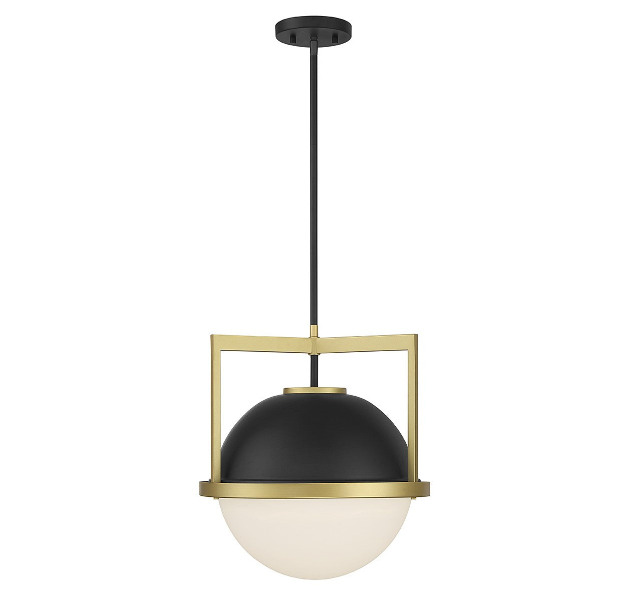 Savoy House - 7-4600-1-143 - One Light Pendant - Carlysle - Matte Black with Warm Brass