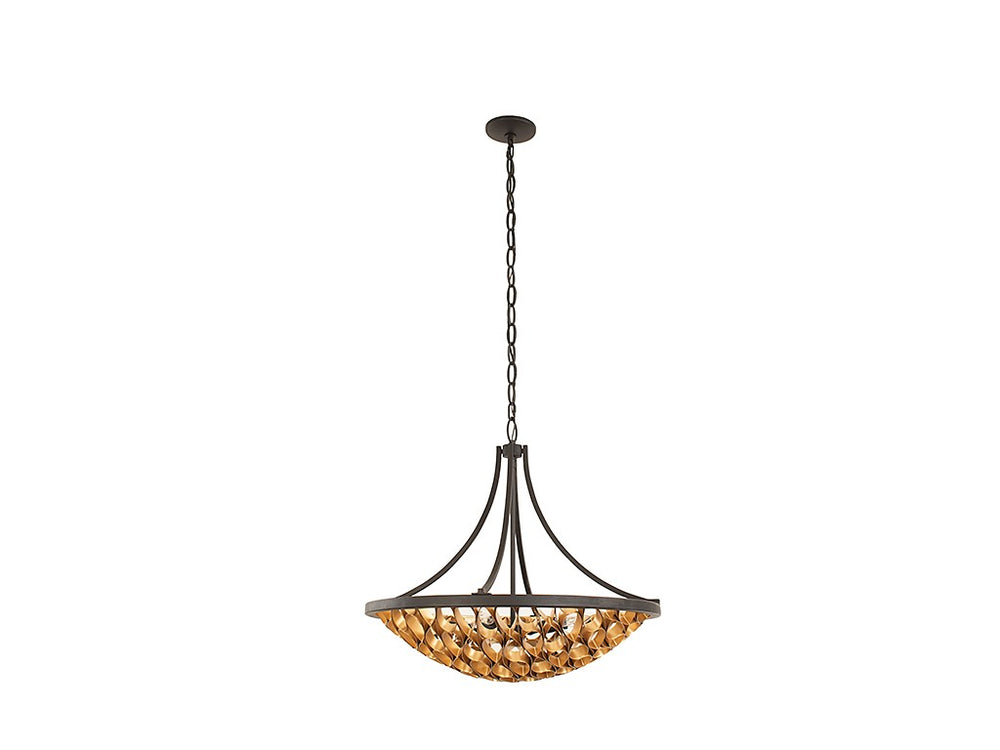 Savoy House - 7-9350-6-46 - Six Light Pendant - Ventura - Matte Black and Gold